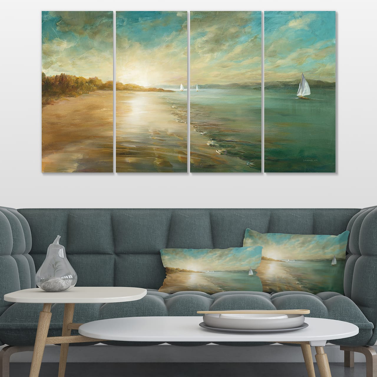 Designart - Coastal Pastel Horizon - Nautical & Coastal Canvas Art